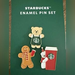 Bearista Starbucks holiday pin set limited edition SHIPS SAME DAY